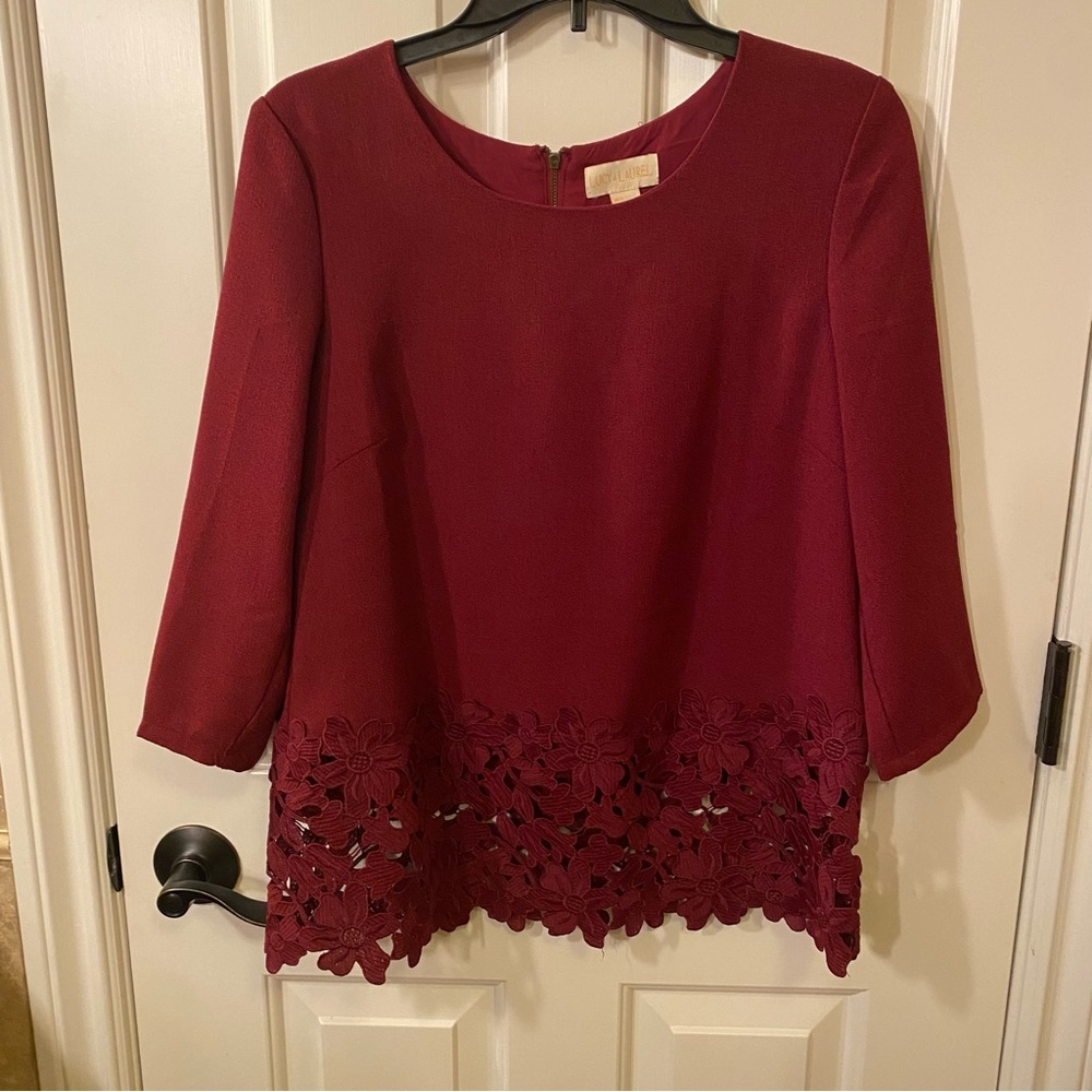 Floral Appliqué Dressy Top